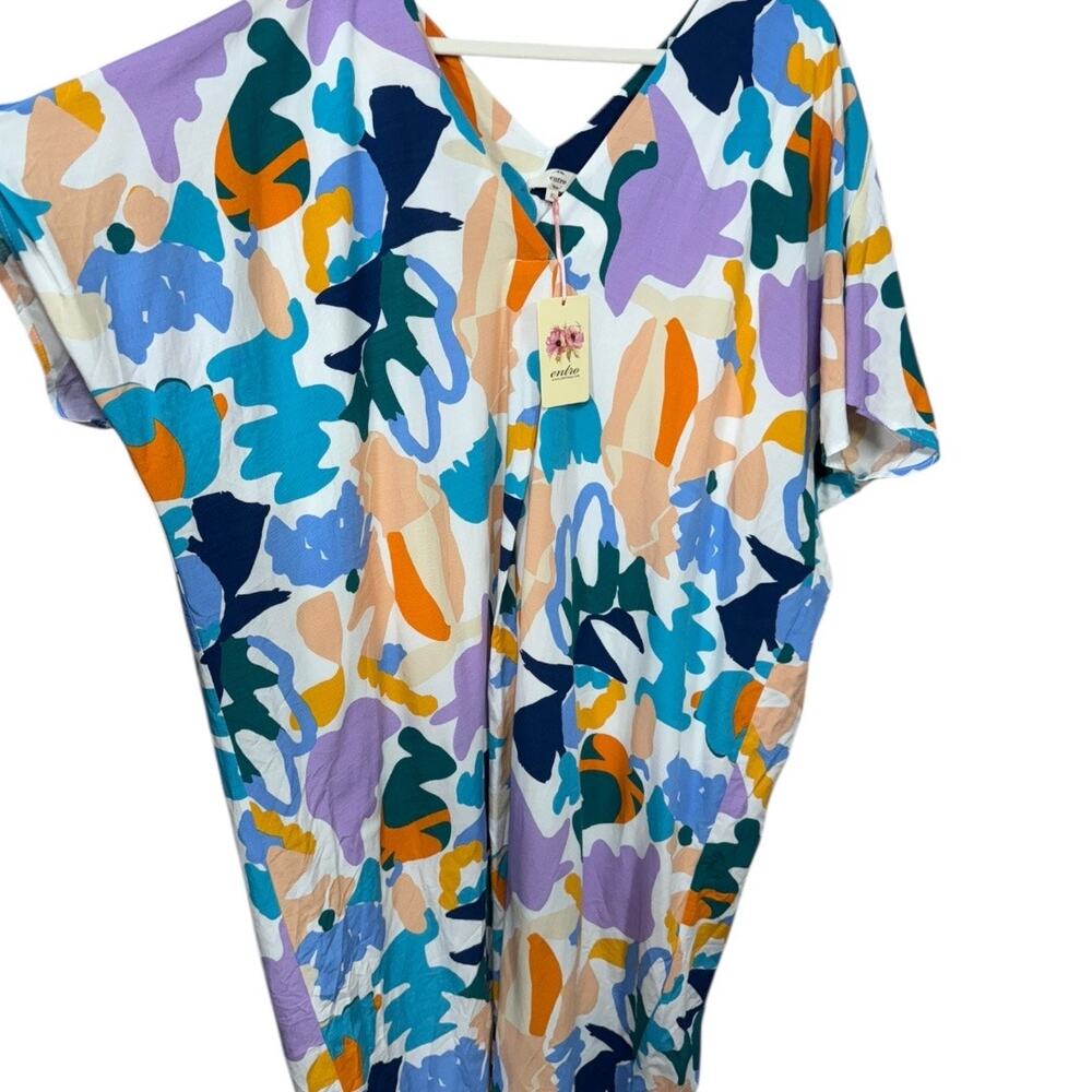 Entro - Boutique Women's Colorful Oversized Midi Dress - NWT - Size XL - Picture 2 of 4